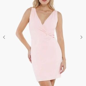 Chic Pink V-Neck Mini Dress